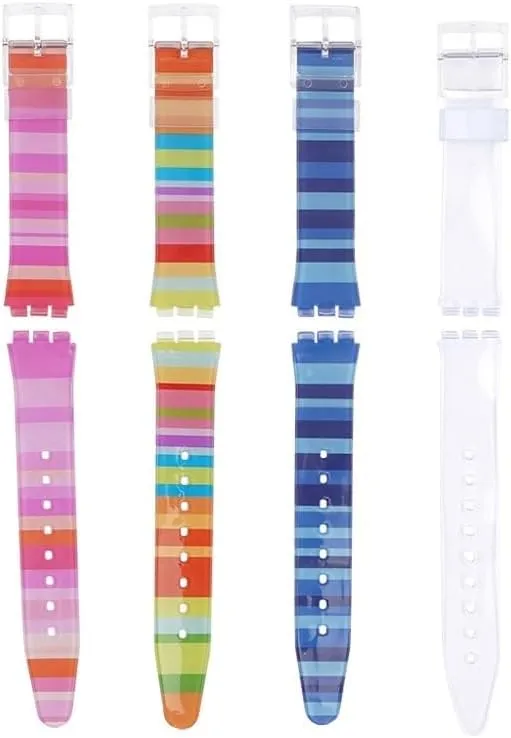 Watch Band, Transparent PVC Adjustable Waterproof Watch Strap Replacement with Size of 16mm 17mm 19mm