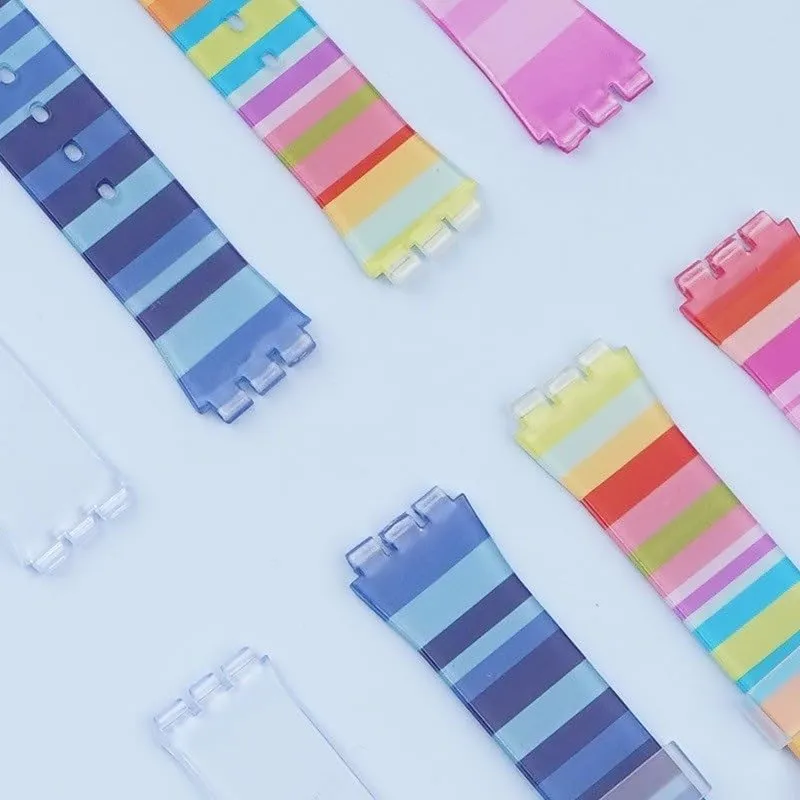 Watch Band, Transparent PVC Adjustable Waterproof Watch Strap Replacement with Size of 16mm 17mm 19mm