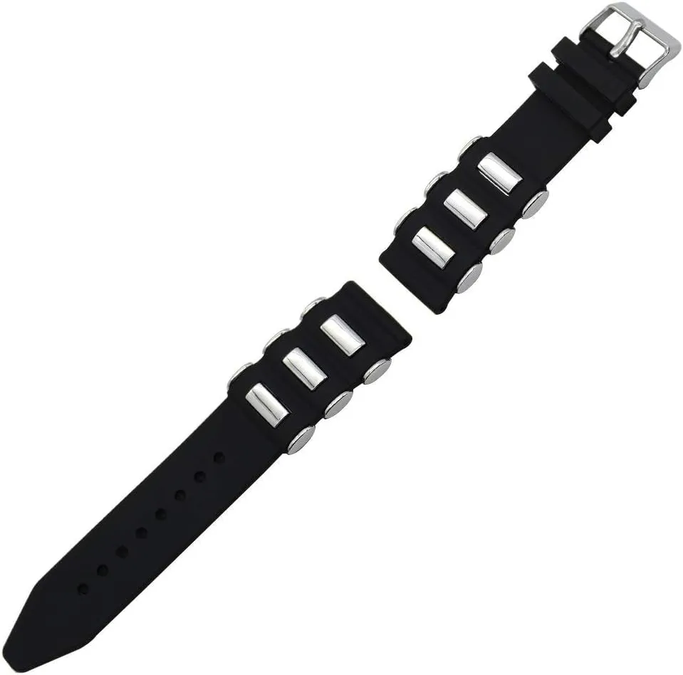watch strap 22mm 24mm 26mm silicone rubber watchband with stainless steel buckle universal watch band wrist strap