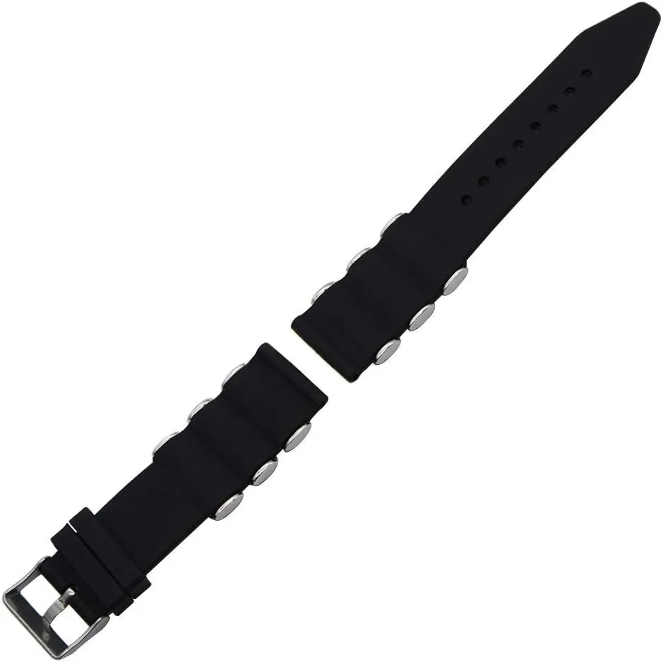 watch strap 22mm 24mm 26mm silicone rubber watchband with stainless steel buckle universal watch band wrist strap