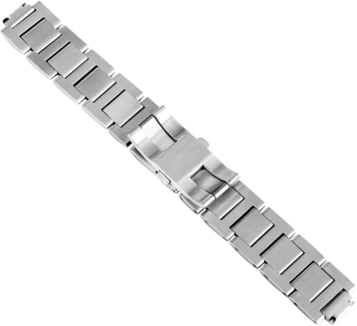 Watch Strap Silver Stainless Steel Strap 8mm 11mm 12mm Button Concealed Clasp Replacement Bracelet Accessories