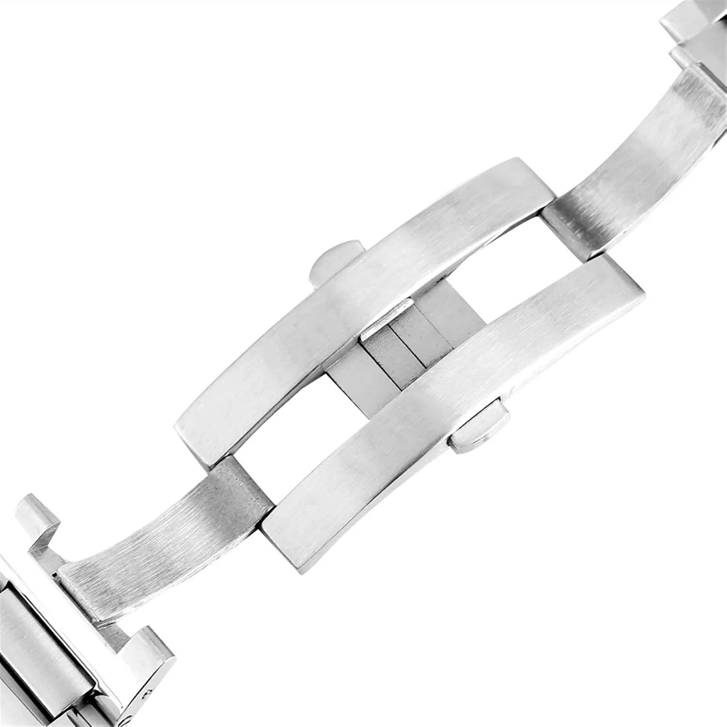 Watch Strap Silver Stainless Steel Strap 8mm 11mm 12mm Button Concealed Clasp Replacement Bracelet Accessories