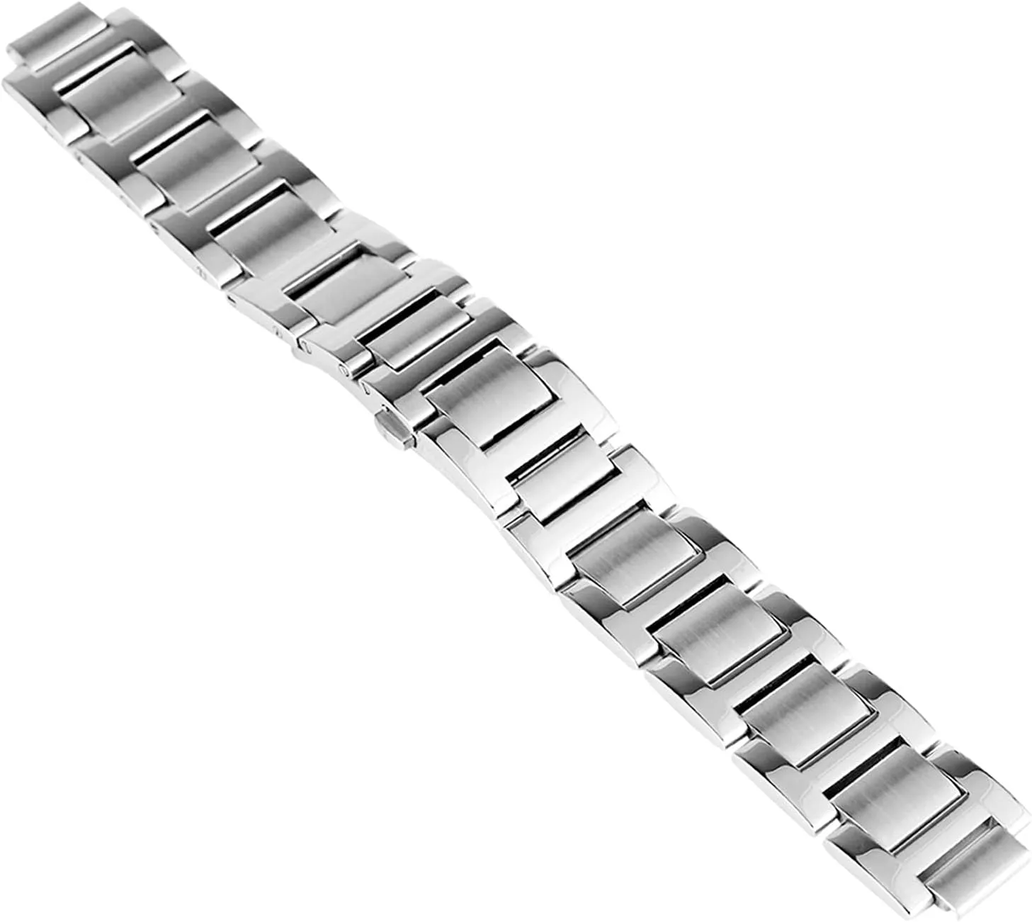 Watch Strap Silver Stainless Steel Strap 8mm 11mm 12mm Button Concealed Clasp Replacement Bracelet Accessories