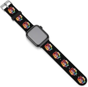 Watercolor Lion Adjustable Silicone Watchband Compatible with IWatch Classic Soft Sports Watch Strap for Men Women