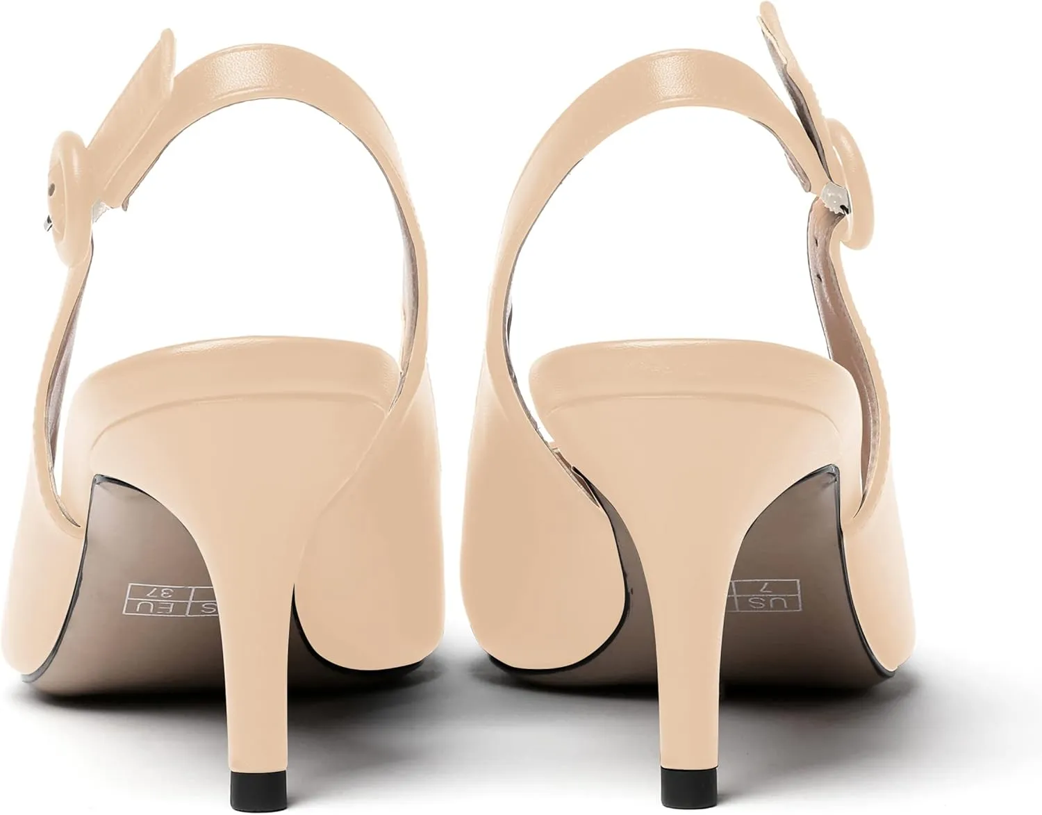 WAYDERNS Women's Slingback Pointed Toe Buckle Ankle Strap Wedding Matte Adjustable Strap Sexy Stiletto Mid Heel Pumps Shoes 2.5 Inch