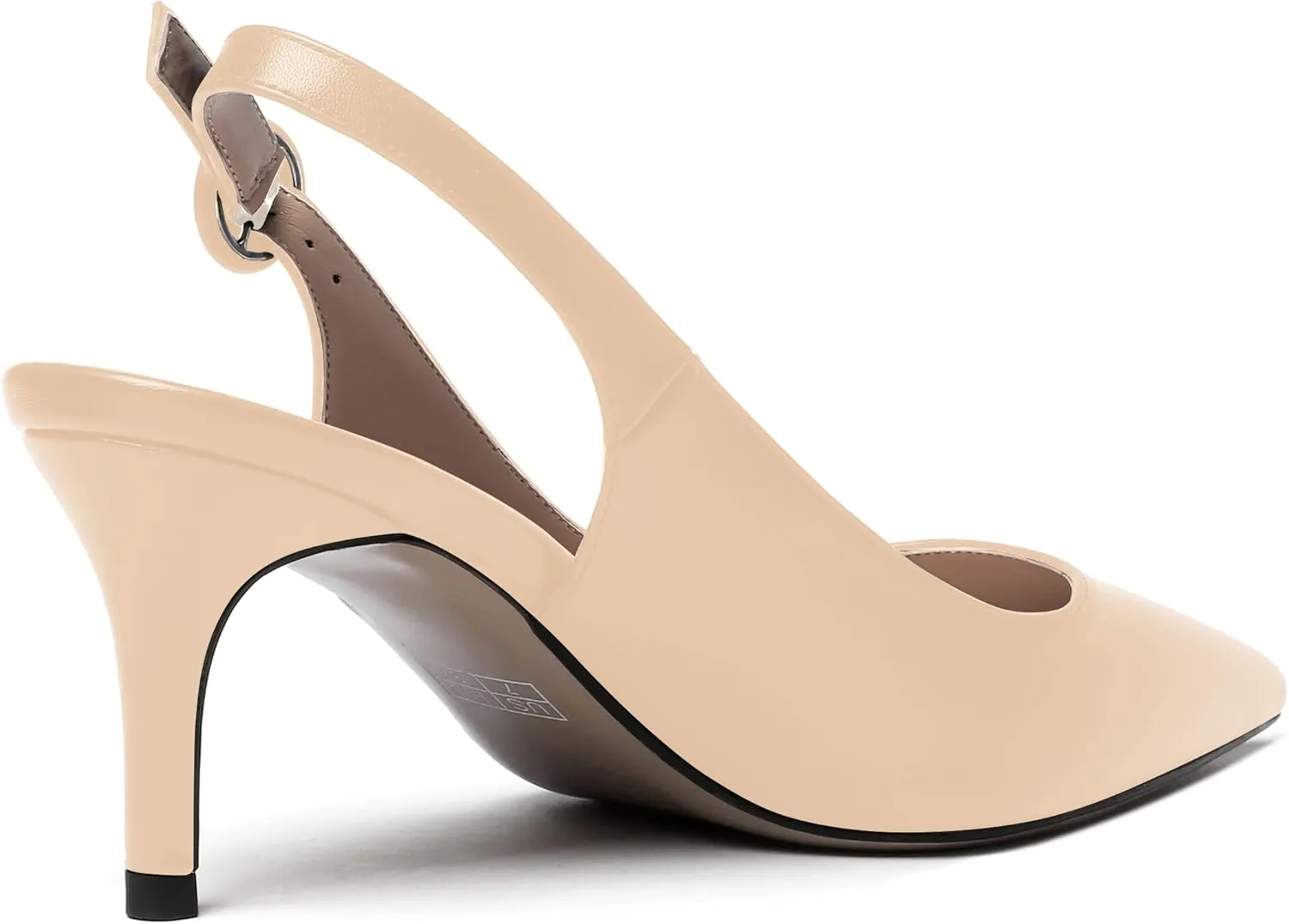 WAYDERNS Women's Slingback Pointed Toe Buckle Ankle Strap Wedding Matte Adjustable Strap Sexy Stiletto Mid Heel Pumps Shoes 2.5 Inch