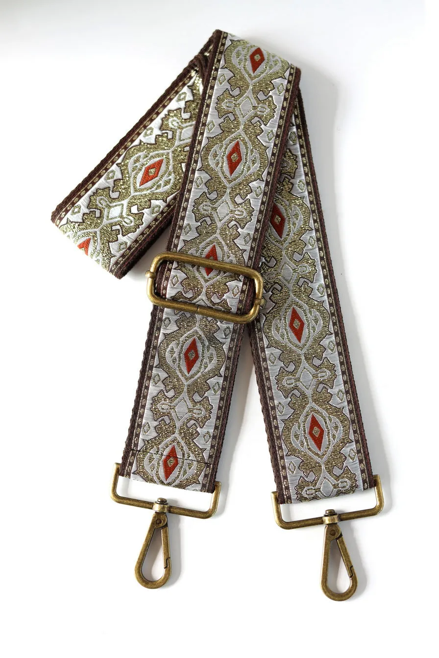 Wellplaylove 2.0"Bag Strap With Coffee Back