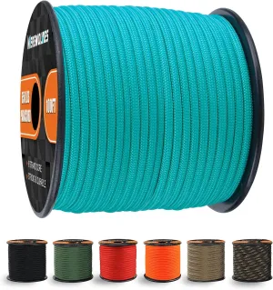 WEREWOLVES 650lb Paracord/Parachute Cord - 9 Strand Paracord Rope - 100', 200' Spools of Parachute Cord, Type III Paracord for Camping, Survival