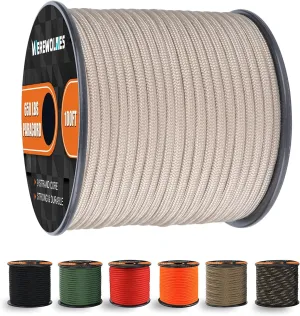 WEREWOLVES 650lb Paracord/Parachute Cord - 9 Strand Paracord Rope - 100', 200' Spools of Parachute Cord, Type III Paracord for Camping, Survival