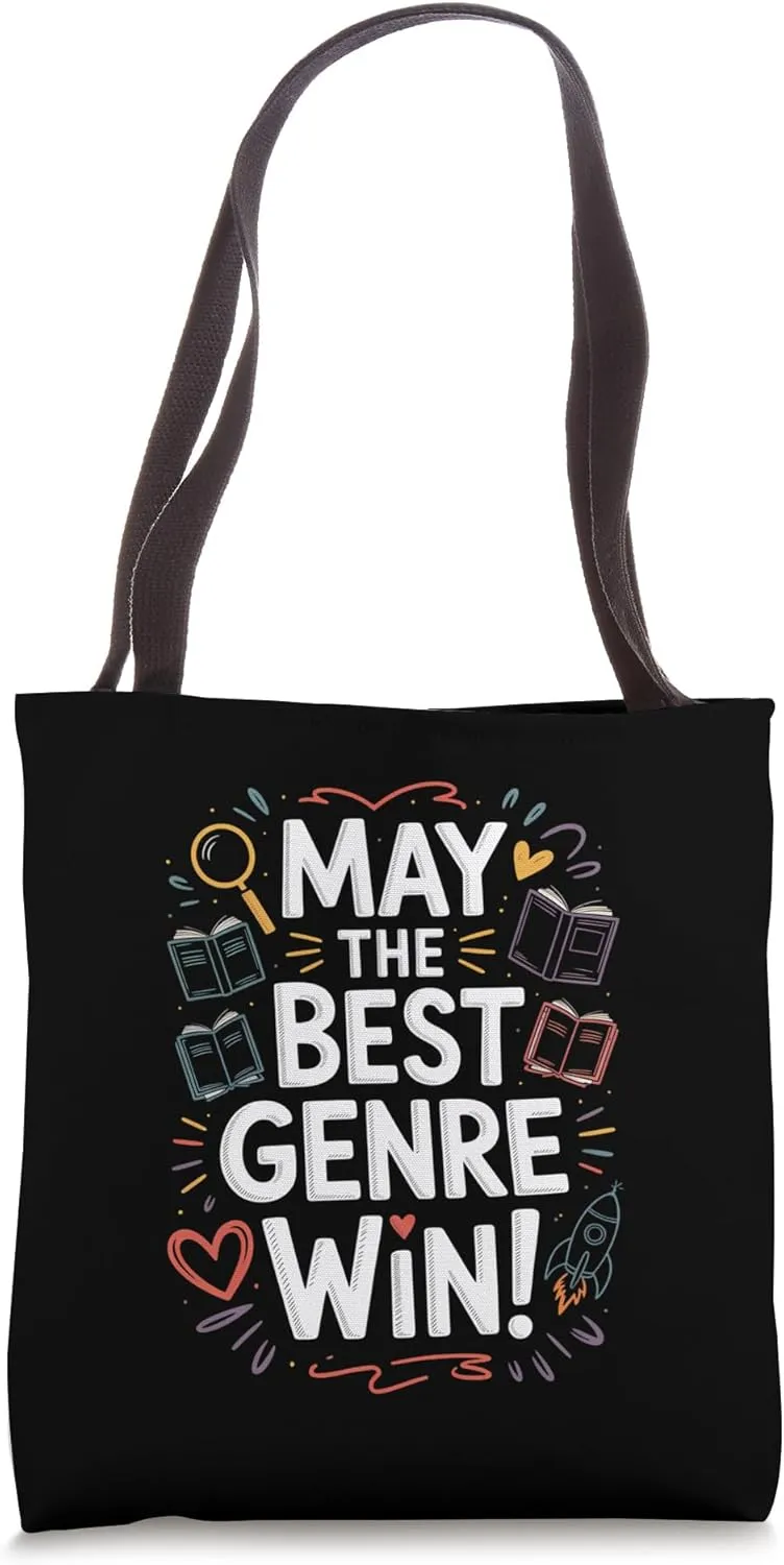 Whimsical Book Genre Battle Tote Bag