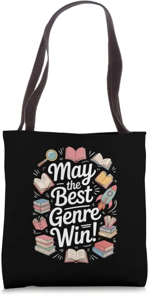 Whimsical Book Genre Battle Tote Bag