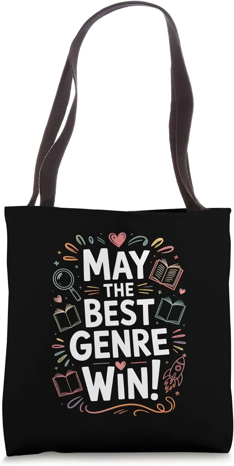 Whimsical Book Genre Battle Tote Bag