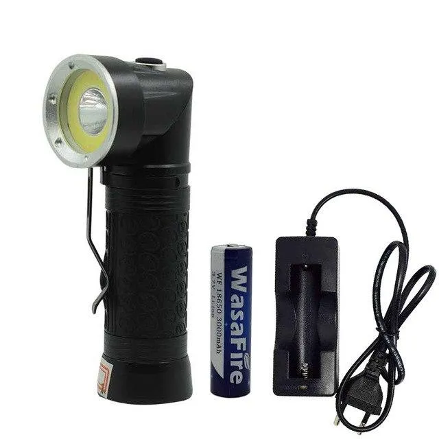 White Red Light T6   COB LED Foldable Flashlight Magnetic Tail Waterproof Lamp Torch Camp Lanterna   18650 Battery   Charger