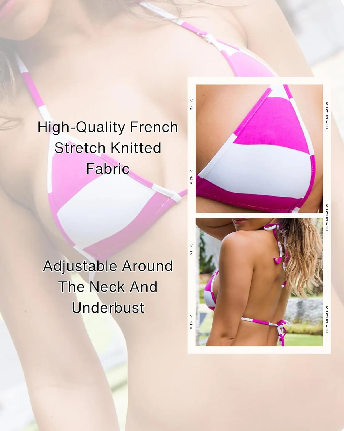 Wicked Weasel Sexy Sailor Stripe 312 Tri Top Bikini Wireless Adjustable Strap String Tie