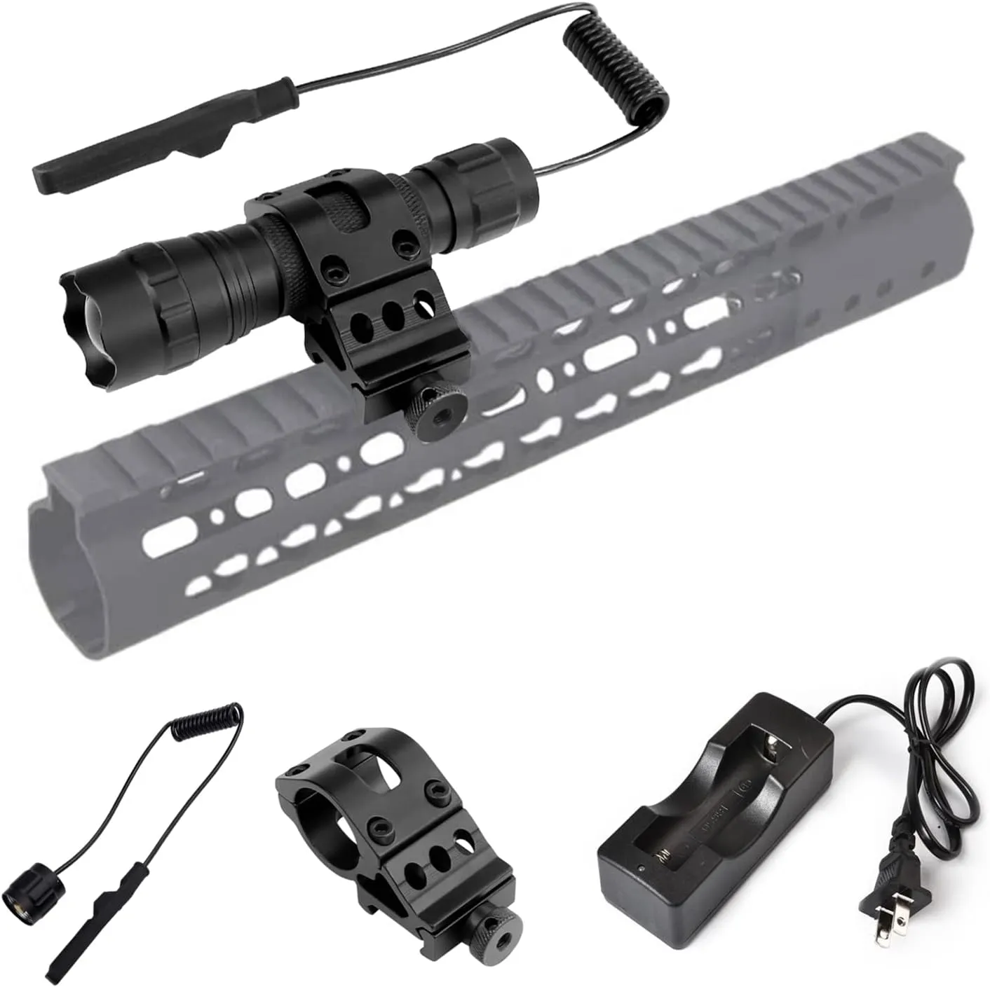 WINDFIRE 940nm IR LED Flashlight, Infrared Flashlight Light, Zoomable Infrared Torch for Hunting, Charger, Pressure Switch - Used with Night Vision Equipment