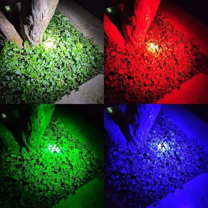 WINDFIRE Red Green Blue White Light Tactical Flashlight, Multi-Color Zoomable Hunting Flashlight, Hog Coyote Fox Predator Light for Camping Hiking