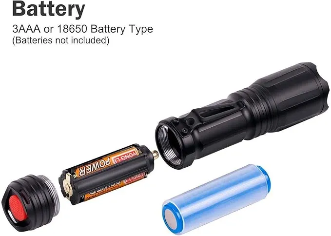 WINDFIRE Red Green Blue White Light Tactical Flashlight, Multi-Color Zoomable Hunting Flashlight, Hog Coyote Fox Predator Light for Camping Hiking