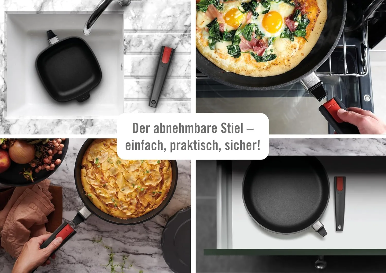 Woll Nowo Titanium Fry Pan with Detachable Handle, 12.5-Inch