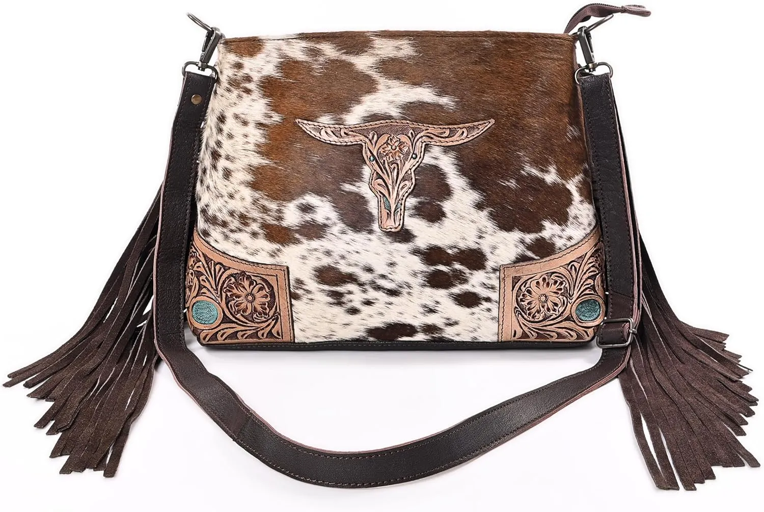 Women Natural Cowhide Leather Ladies Leather Purse Handbag With Adjustable Detachable Strap