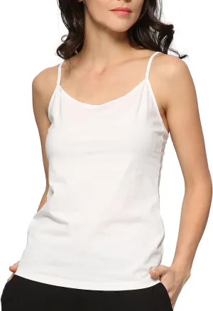 Women's Bamboo Viscose Camisole Undershirt Adjustable Spaghetti Strap Layering Tank Top