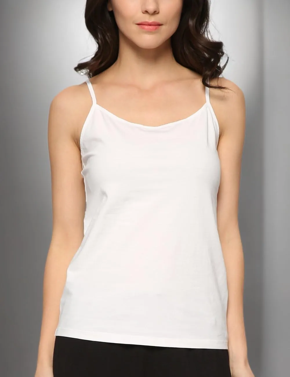 Women's Bamboo Viscose Camisole Undershirt Adjustable Spaghetti Strap Layering Tank Top