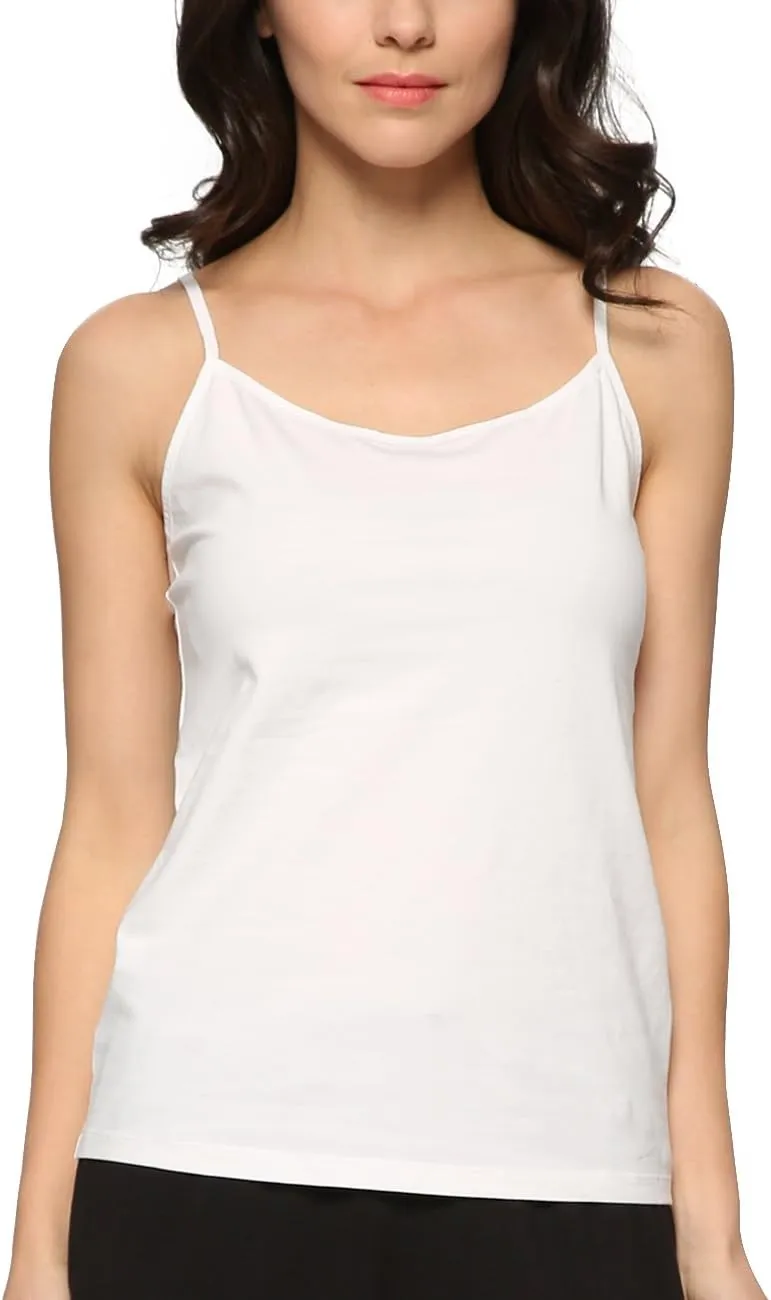 Women's Bamboo Viscose Camisole Undershirt Adjustable Spaghetti Strap Layering Tank Top