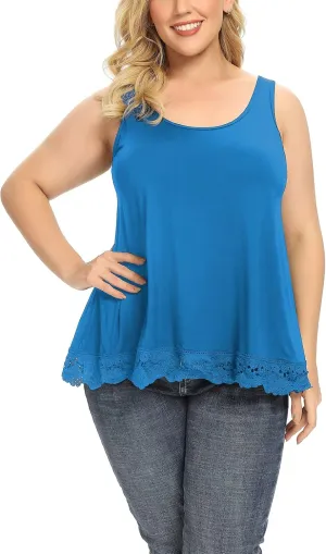 Women's Cami with Built in Bra Cup Casual Flowy Swing Pleated Tank Top with Adjustable Strap (S-4XL)