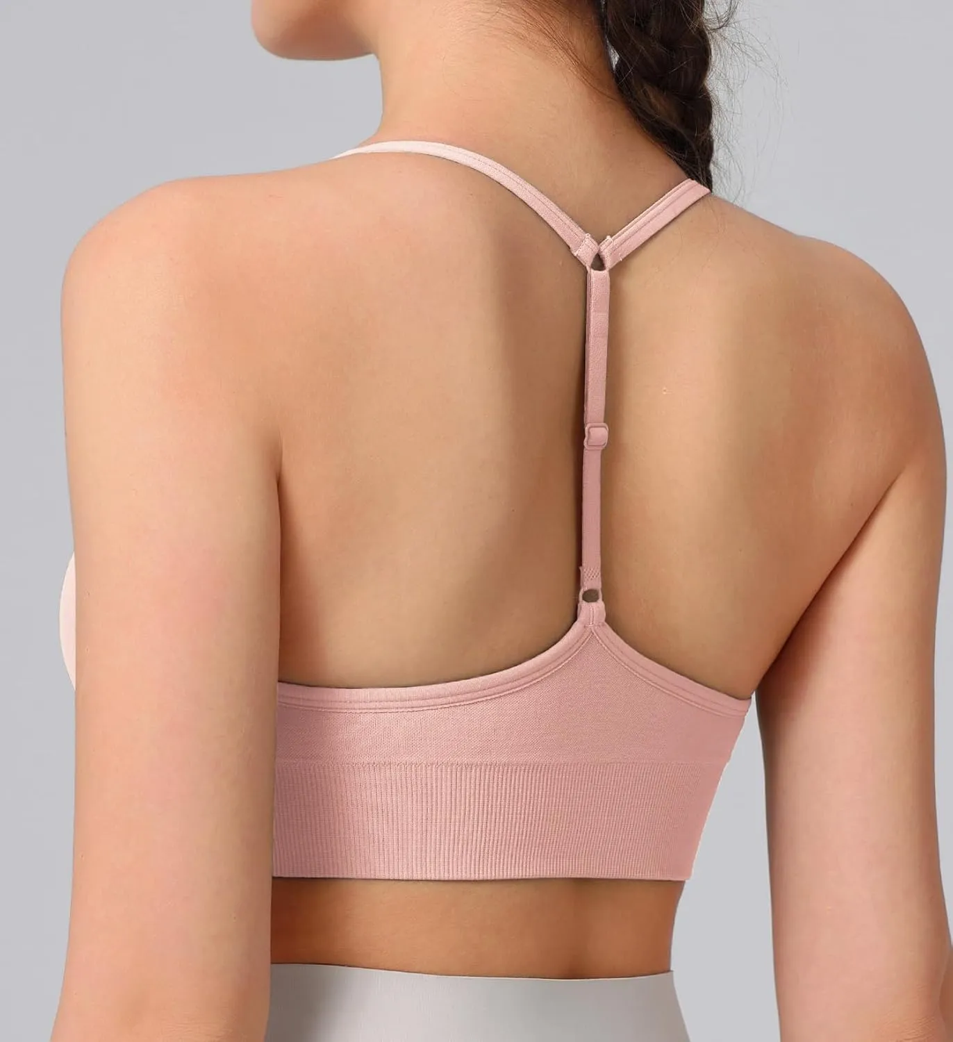 Women's Sports Bras Adjustable Y Back Spaghetti Strap Racerback Padded Wireless Yoga Workout Tops