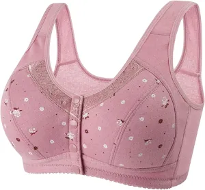 Women's Wireless Bra Button Shaping Cup Adjustable Shoulder Strap Large Size Underwire Bra Womens Compression Bra