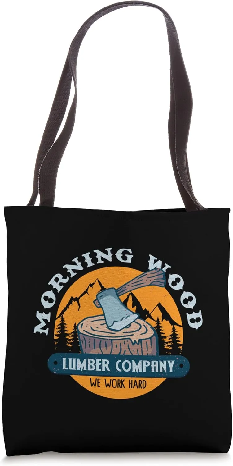 Woodworking Carpentry Woodworker Lumberjack Ax Tree Stump Tote Bag