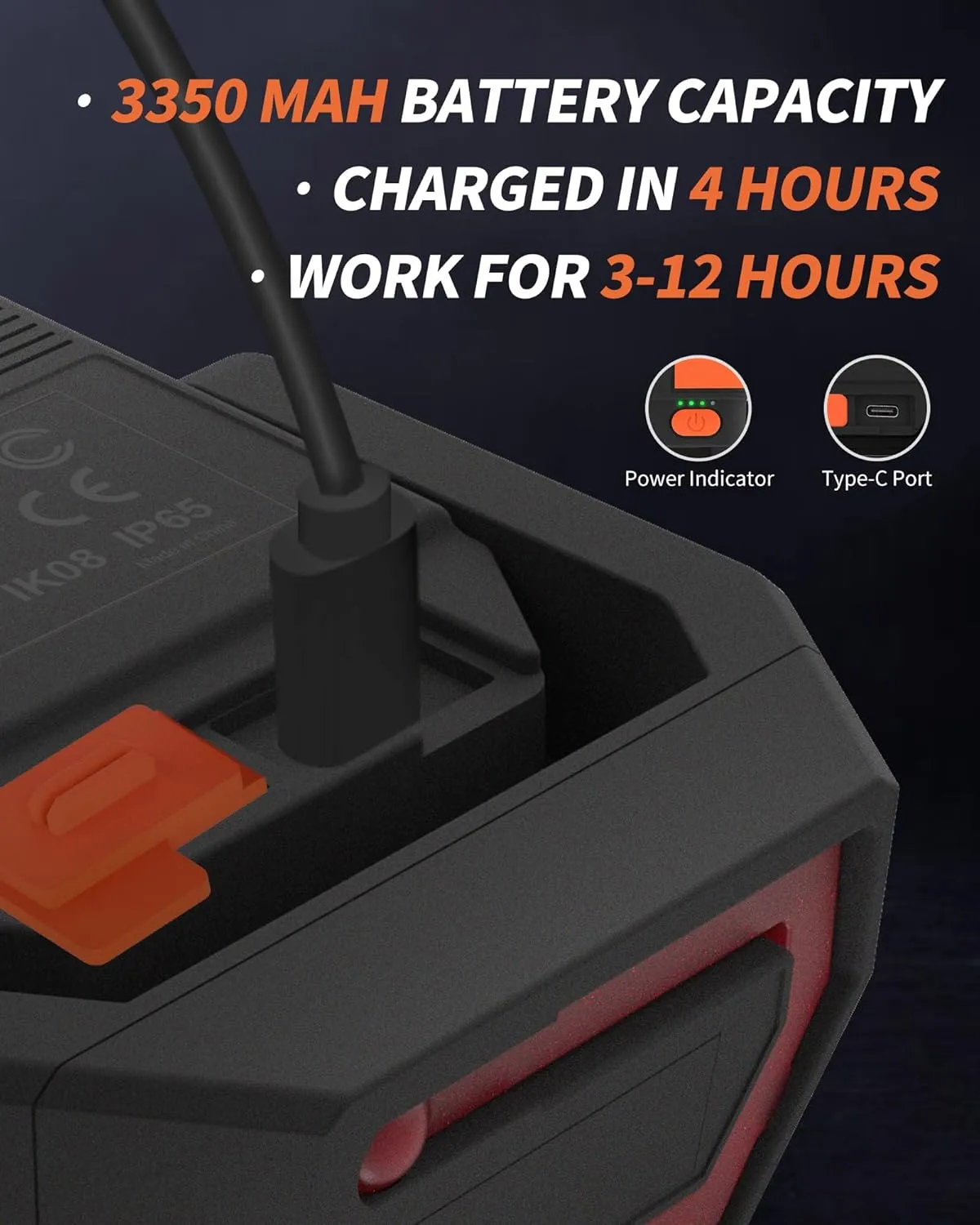 Work Light, Magnetic Rechargeable Light with 4 Modes & 150°Rotatable, 1200LM Waterproof Portable Light with 360° Rotating Hook for Emergency Car Repair, Grill, Outdoor work (1 Pack with Hook)