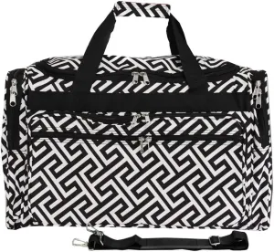 World Traveler Greek Key 22-inch Carry-on Duffle Bag with Adjustable Shoulder Strap