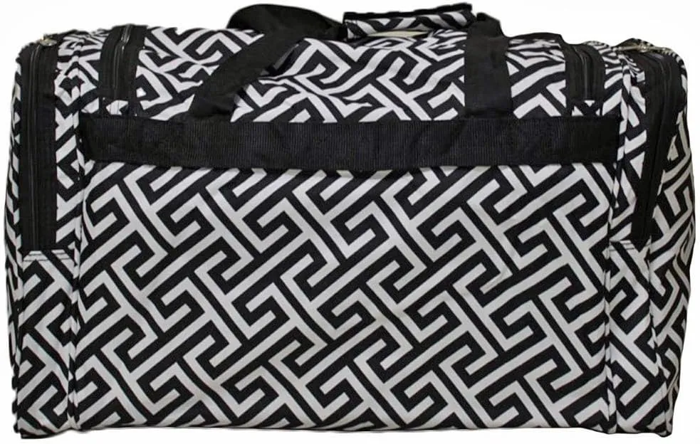 World Traveler Greek Key 22-inch Carry-on Duffle Bag with Adjustable Shoulder Strap