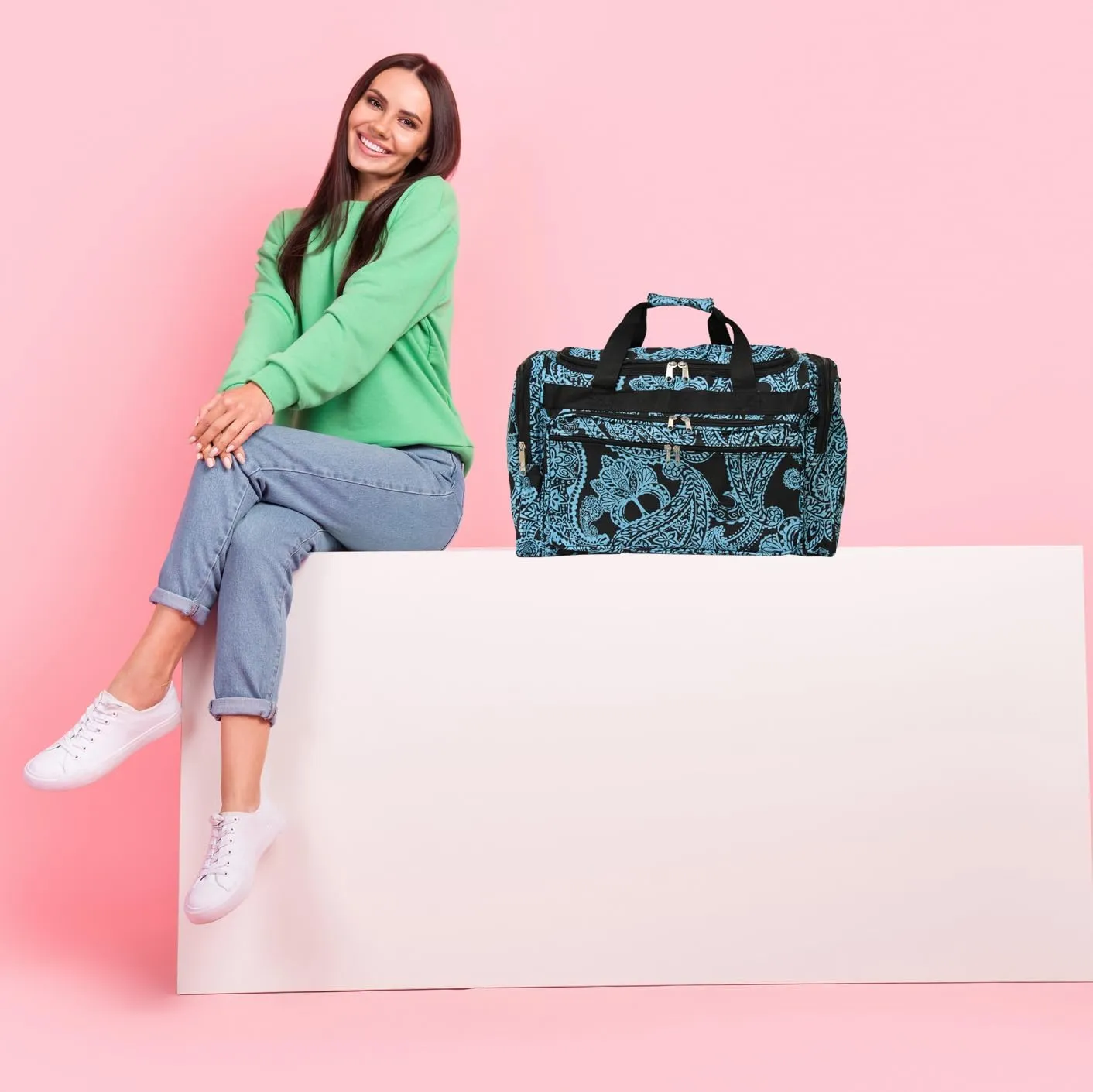 World Traveler Paisley 22-inch Carry-on Duffle Bag with Adjustable Shoulder Strap