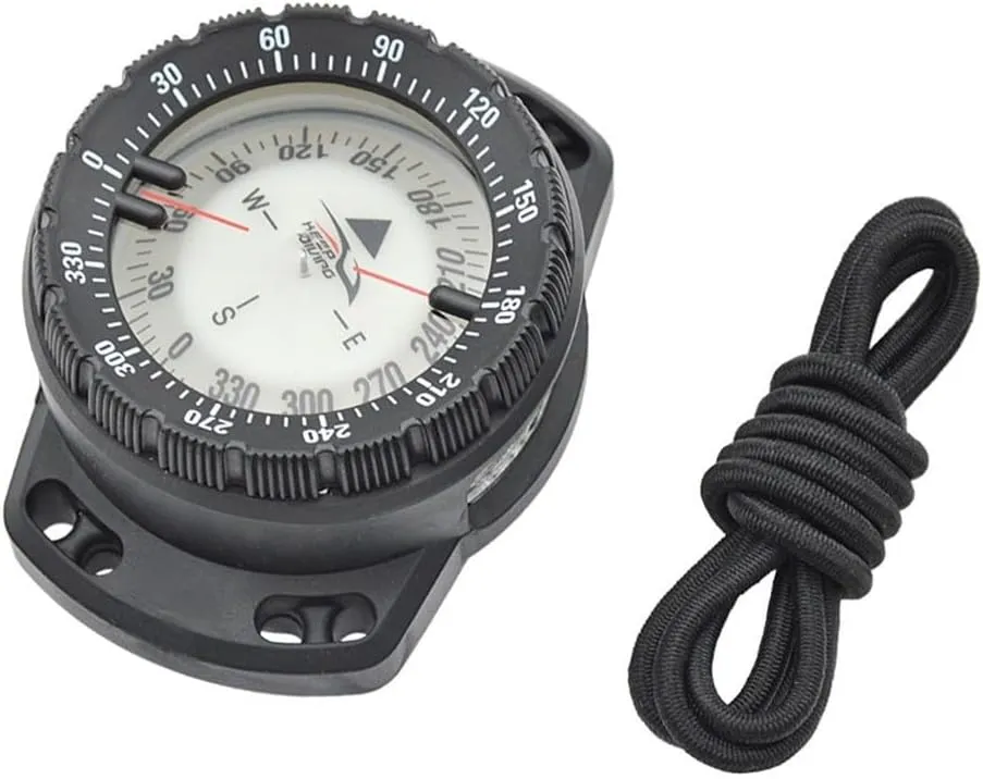 Wrist Compass Watch, Glow in The Dark Wrist Mount Compasses, Waterproof Orienteering Scuba Diving Hiking Compasses, for Kayak Scuba Diving Accessories(Black)