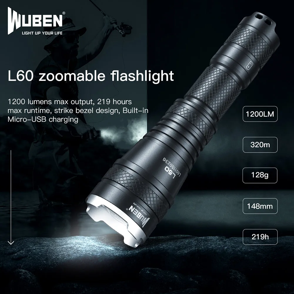 WUBEN L60 Tactical Zoomable Flashlight