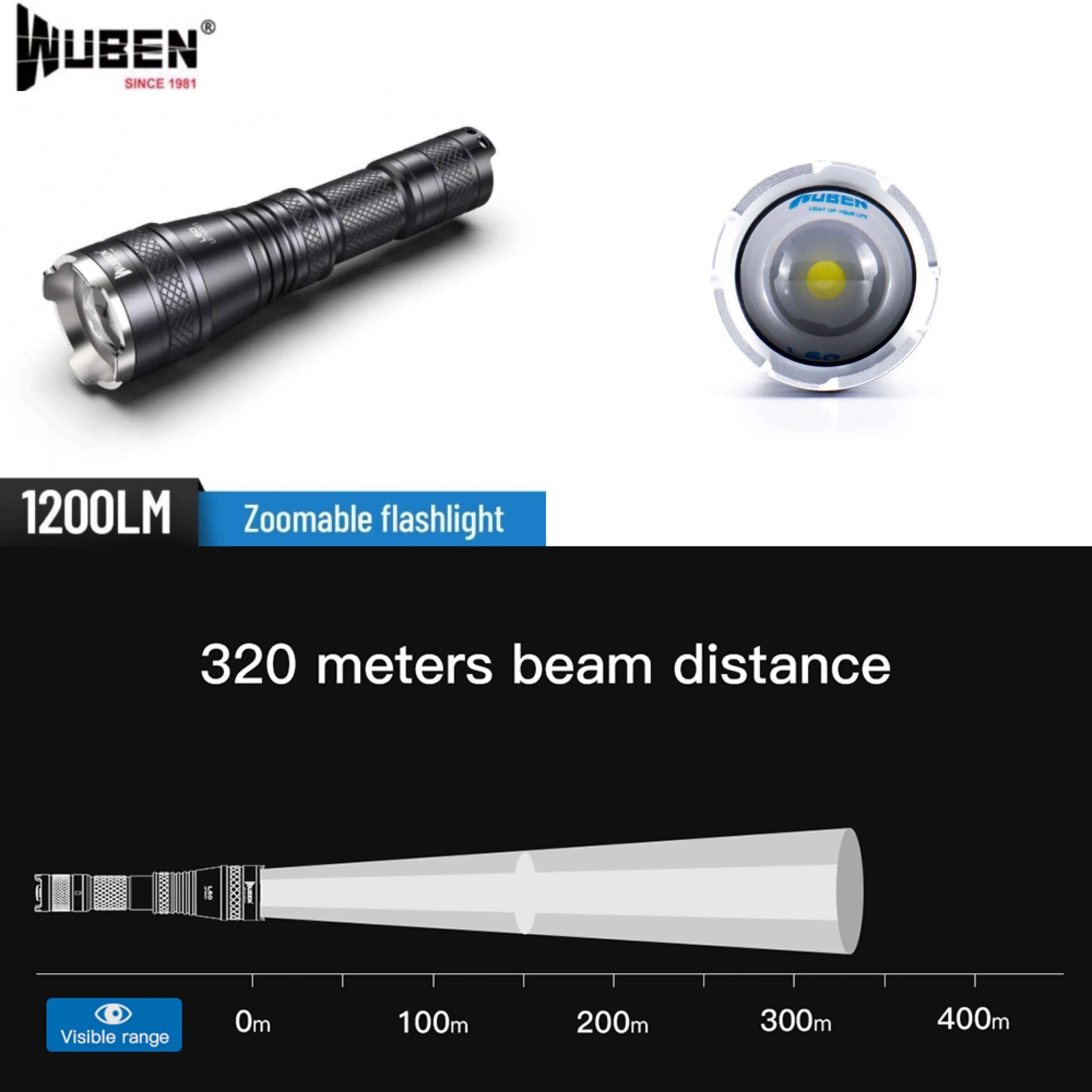 WUBEN L60 Tactical Zoomable Flashlight