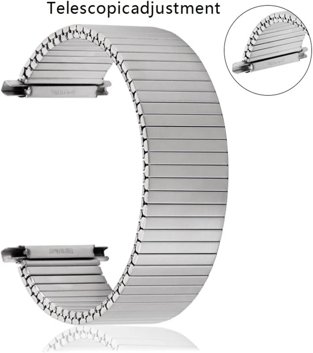 WUURAA Stainless steel elastic strap with adjustable telescopic width of 18-22mm