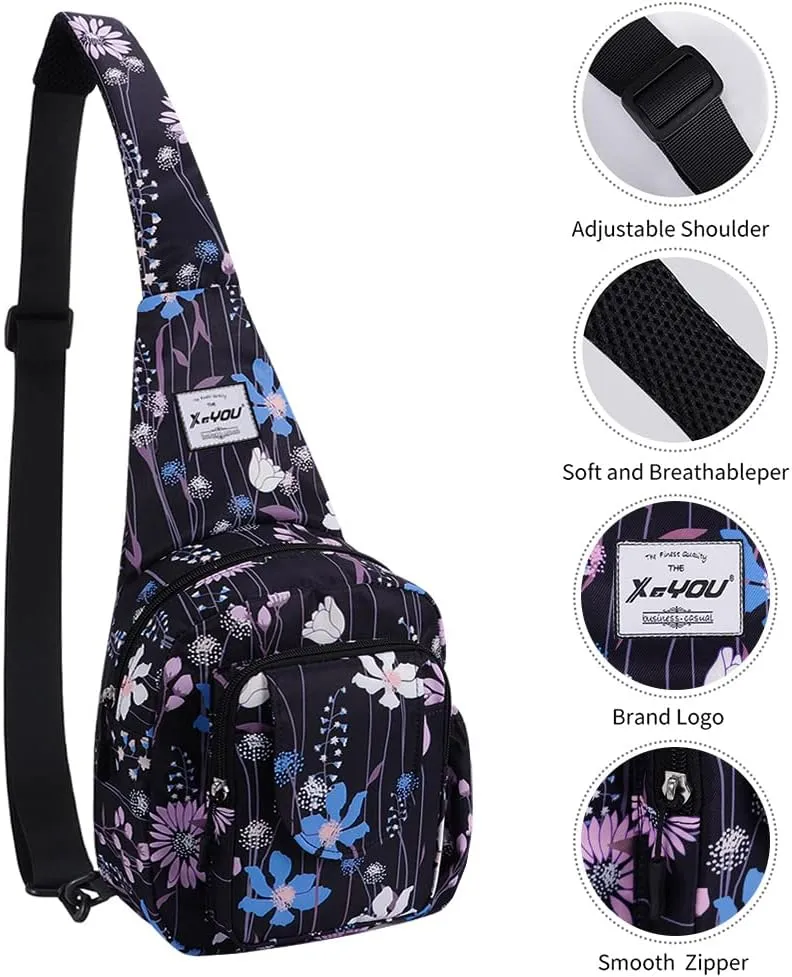 XEYOU Small Sling Bag - Lightweight One Strap Backpack Hiking Crossbody Chest Bag - Unisex Shoulder Daypack