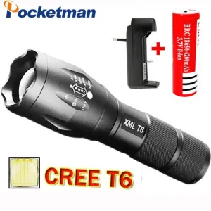 XM-L T6 High Power Led Torch Zoomable LED Flashlight For Bicycle18650 Torch Waterproof For Battery Charger