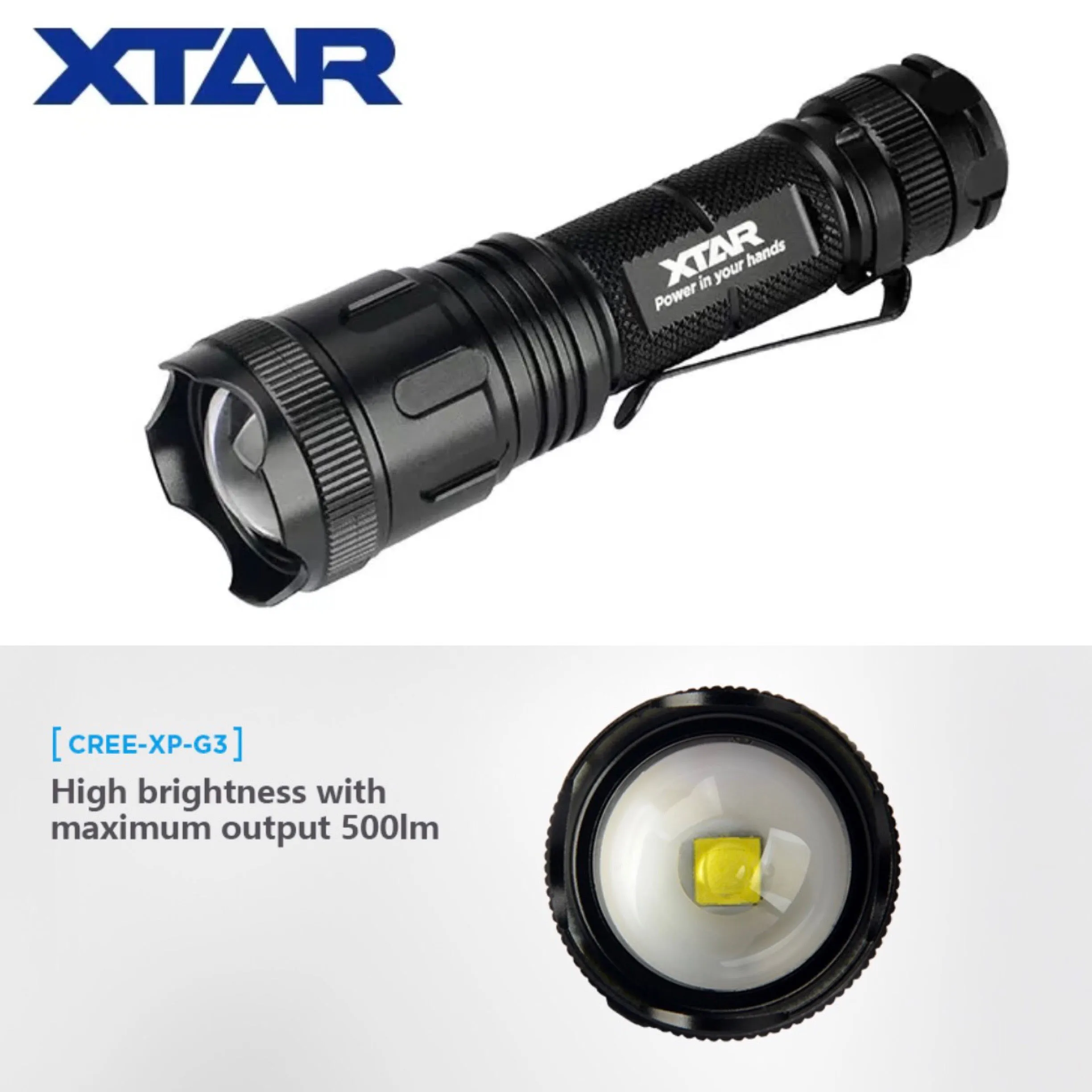 XTAR WK007 500lm Throw Beam 175m Zoomable