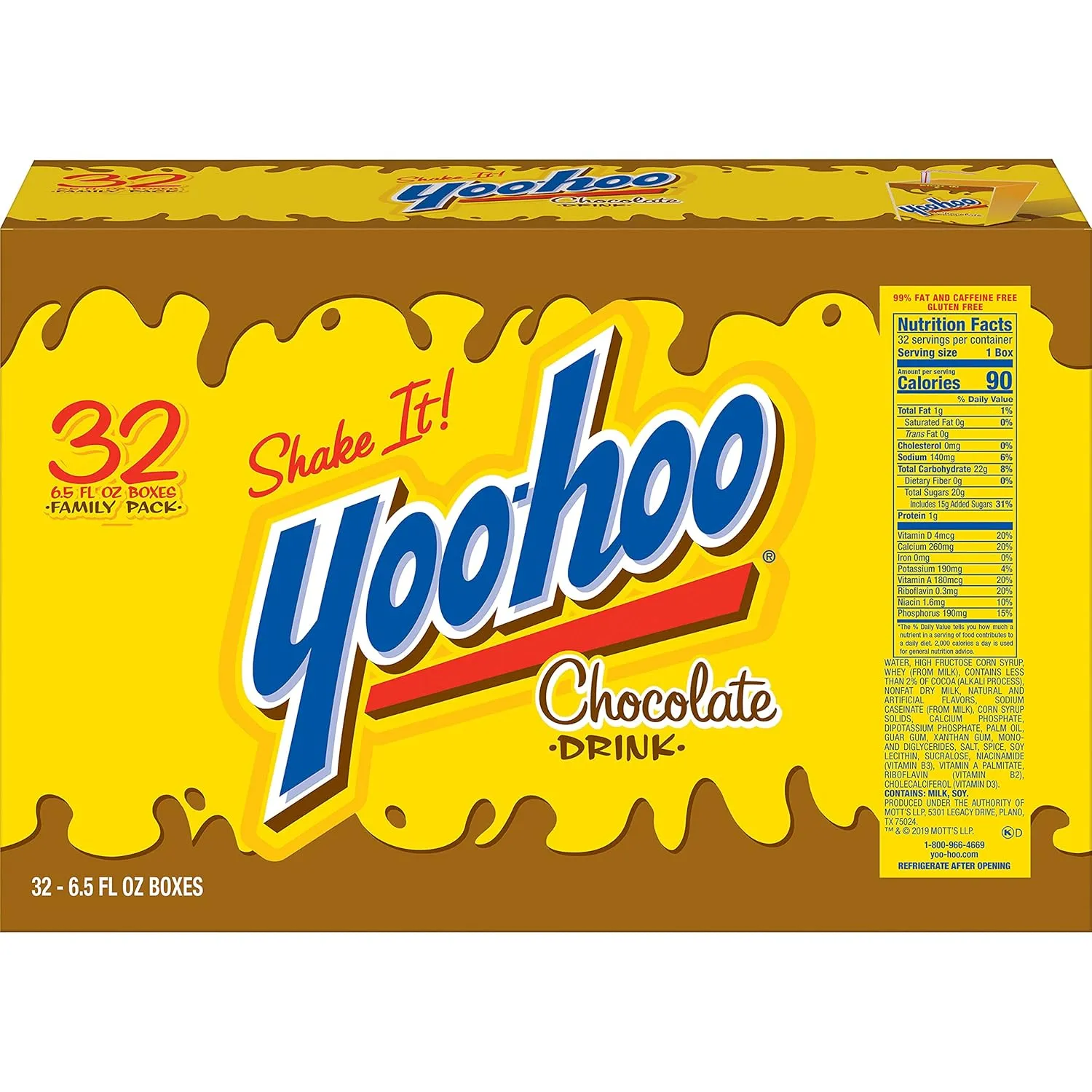 Yoo-hoo Chocolate Drink, 6.5 fl oz boxes, 32 pack