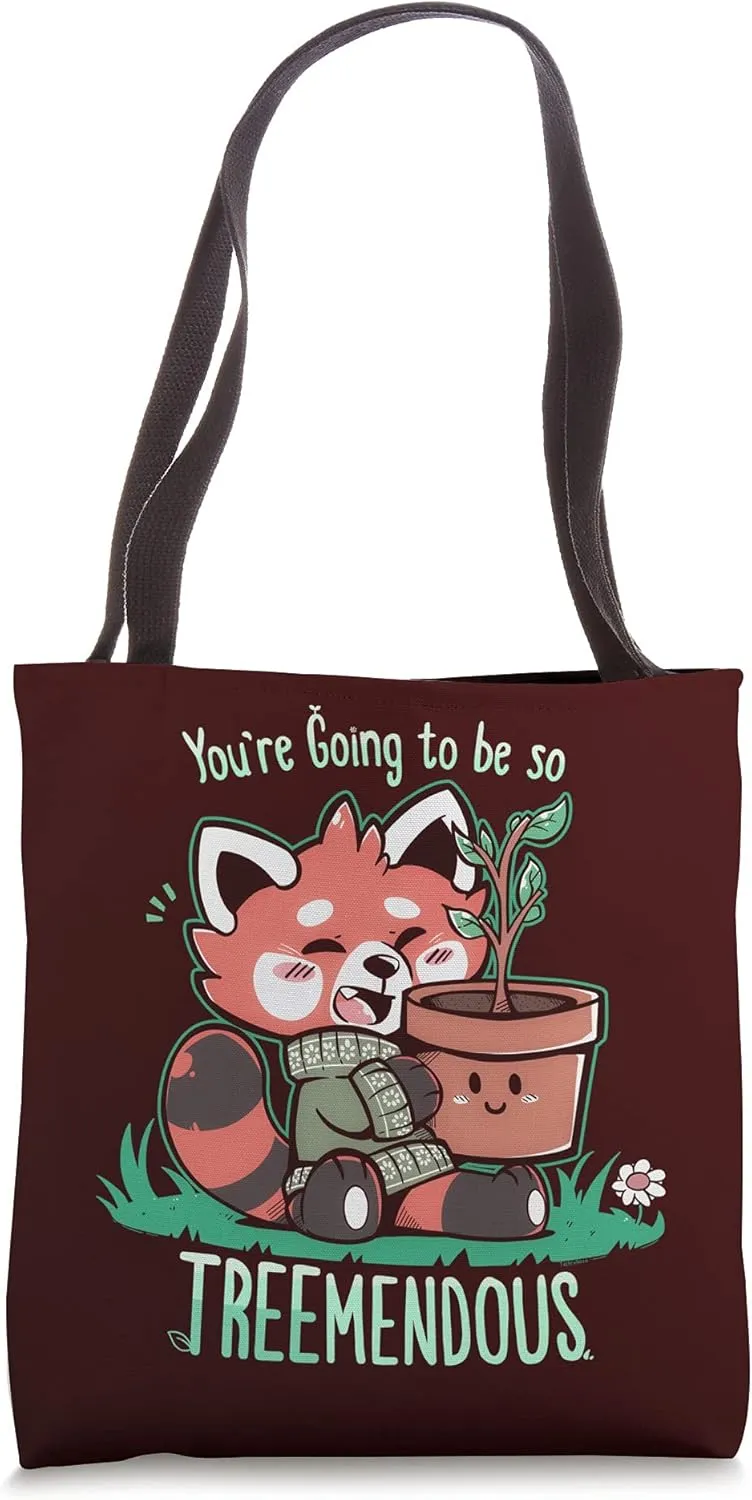 You Are TREE-mendous Red Panda tremendous pun Tote Bag