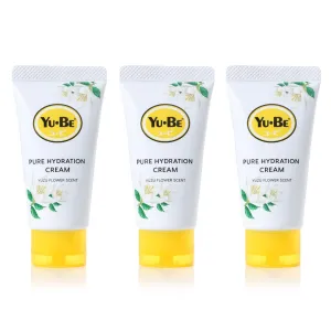 Yu-Be Yuzu Pure Hydration Cream (Trio): Body & Hand Cream - Vegan Skin Care Cream for Sensitive & Dry Skin - Soothing Yuzu Flower Extract - Day & Night Moisturizer- 1.35 Fl Oz x 3
