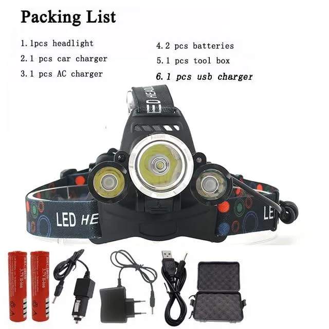Z20 IR Sensor rechargeable led headlamp head flashlight torch xml 3T6 head lamp waterproof light headlight 18650 battery