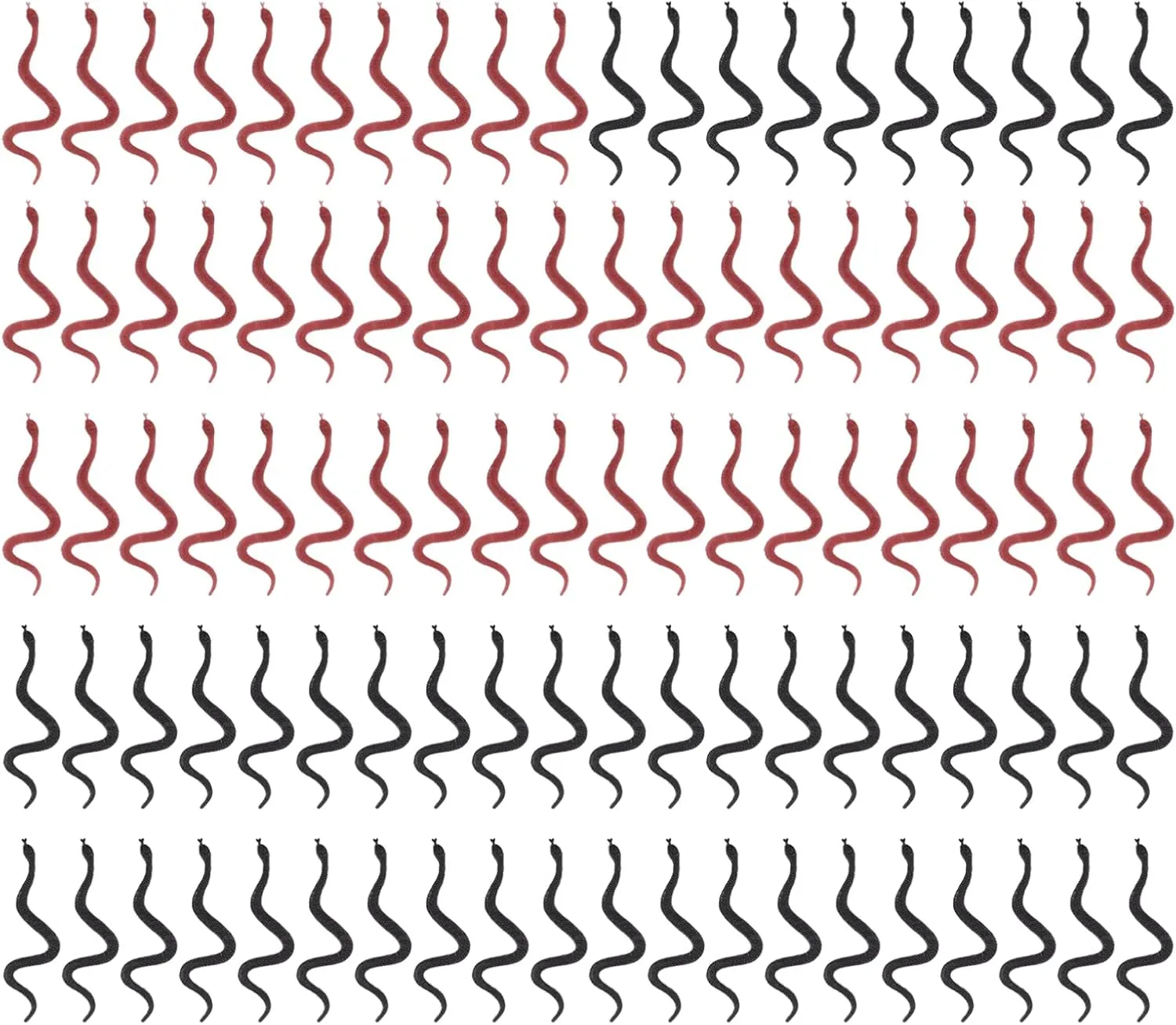 Zerodeko 100 Pieces Plastic Snakes Simulated Snakes Halloween Fake Snakes Realistic Fake Scary Tiny Snakes Small Prank Props for Home Party Halloween Decoration
