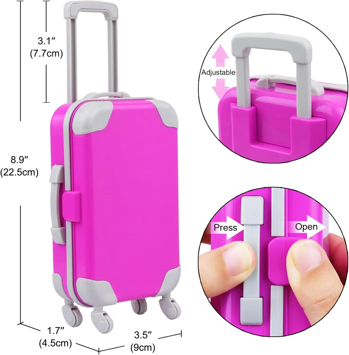 ZITA ELEMENT 24 Pcs 18 Inch Girl Doll Accessories Suitcase Luggage Travel Set Including 18 Inch Doll Clothes Luggage Pillow Blindfold Sunglasses Camera Computer Cell Phone Ipad and Other Stuff