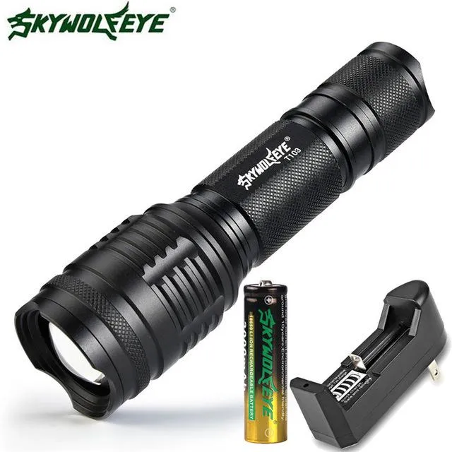 Zoomable 5000LM XMLT6 LED Flashlight Torch Portable Aluminum Alloy 18650 Flashlight Rechargeable Bicycle Light Wholesale 40OT18
