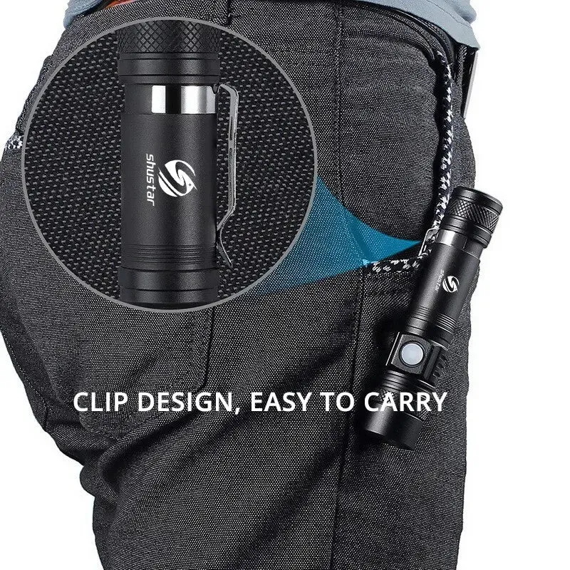 Zoomable High Power Led Flashlight with Usb Charger