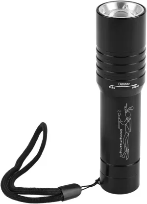 Zoomable Underwater 1200LM Diving Flashlight, Aluminum, Brightness, IP68 for Diving, Fishing, Hiking, Camping, Emergencies with Strap
